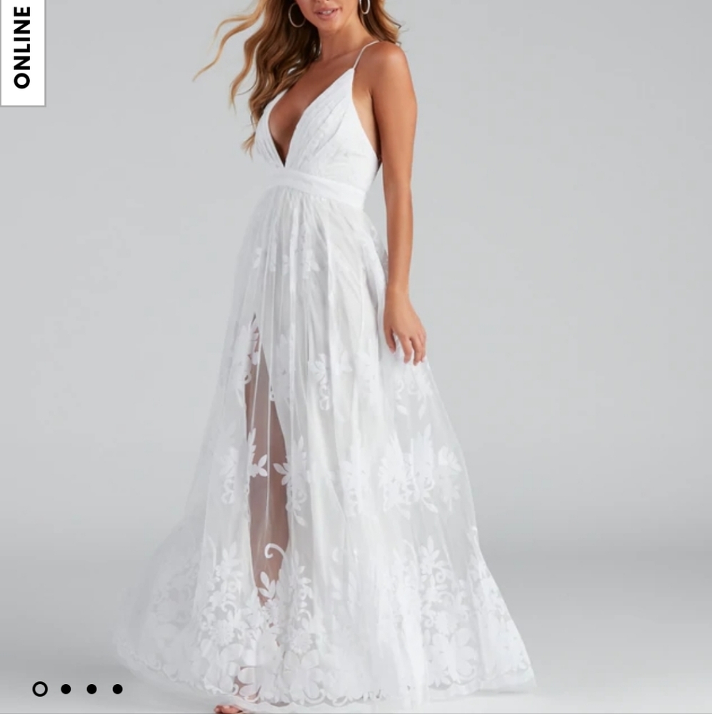 Formal flocked velvet dress